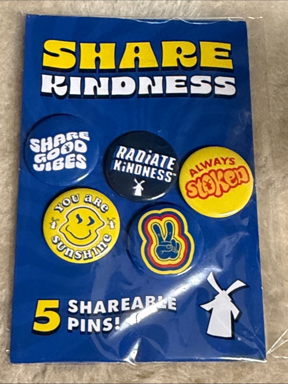 Dutch Bros Share Kindness Pin Set - Yellow & Blue Retro Vibes New Collection